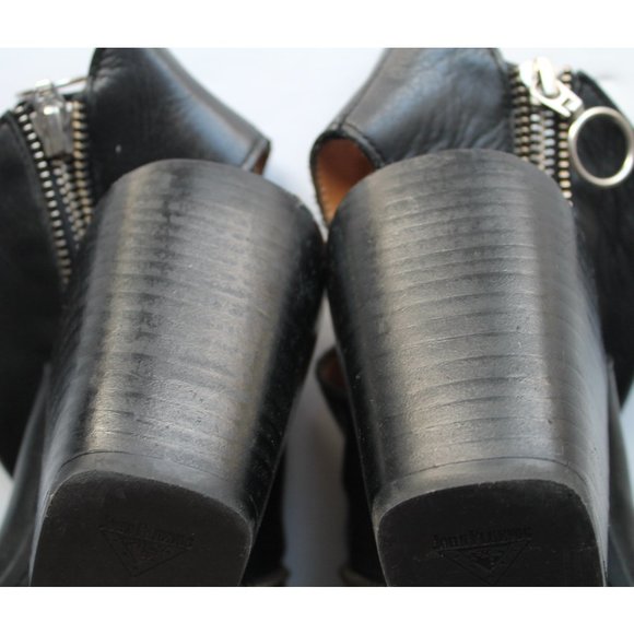 John Fluevog NYC City Spiral Open Toe Zip-Up Bootie / Size 6 / Black - Picture 9 of 12